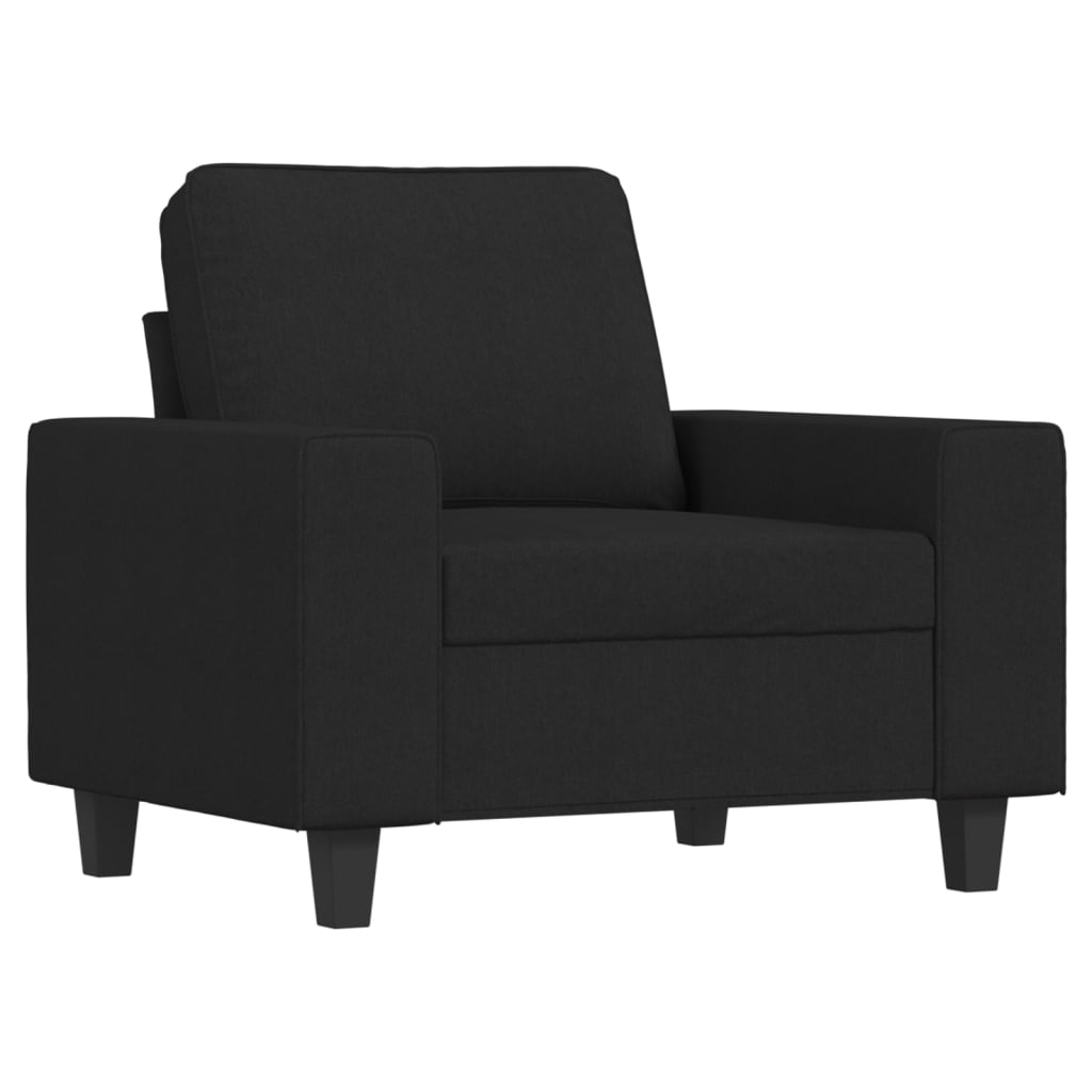4 pcs conjunto de sofás tecido preto