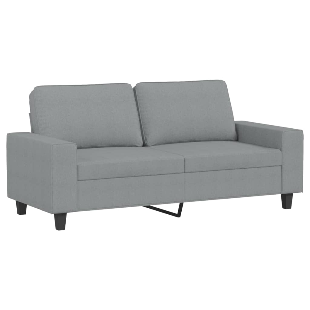 2 pcs conjunto de sofás tecido cinzento-claro