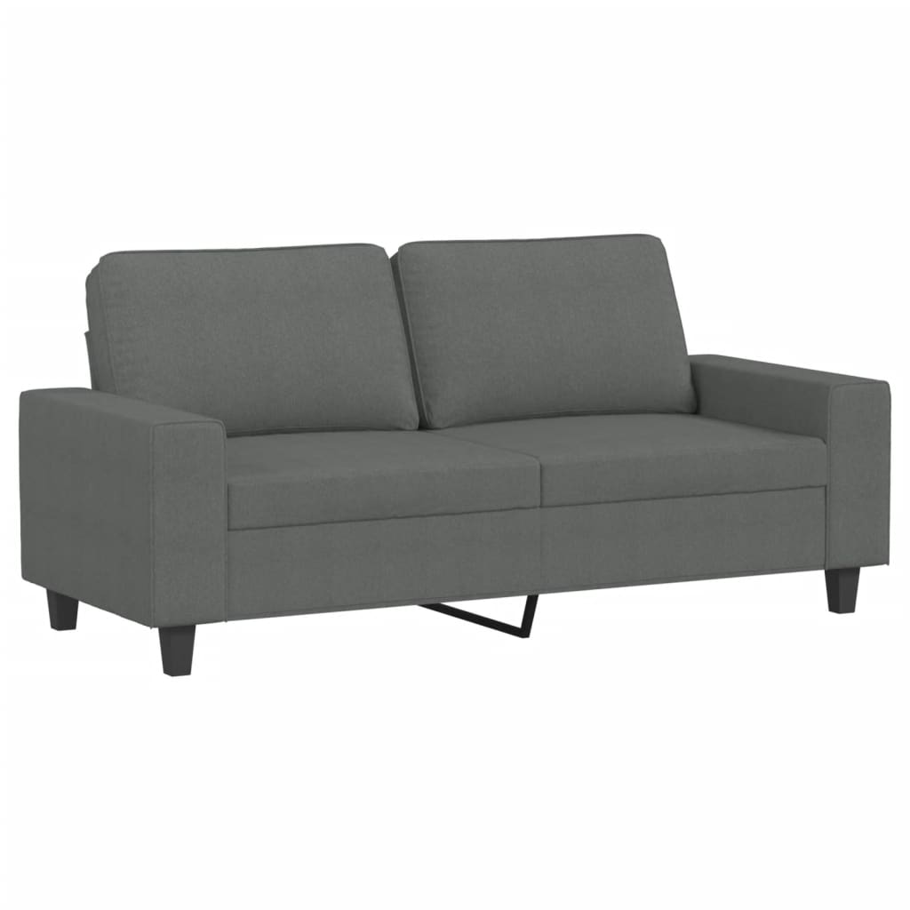 2 pcs dark grey fabric sofa set