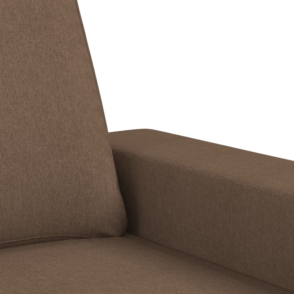 2 pcs brown fabric sofa set