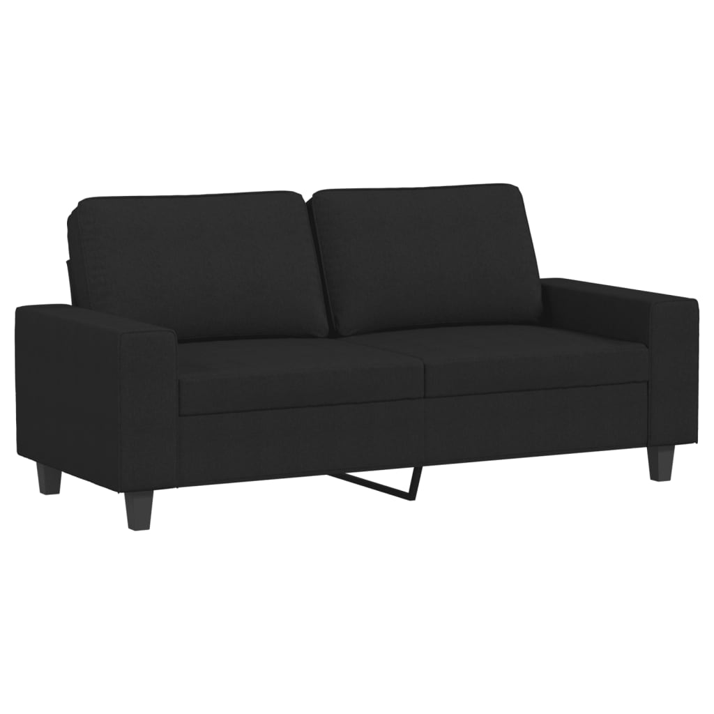 2 pcs black fabric sofa set