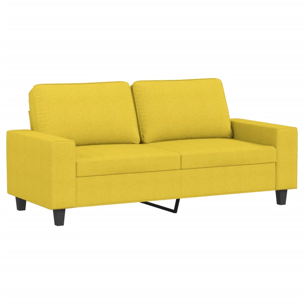 2 pcs conjunto de sofás tecido amarelo-claro