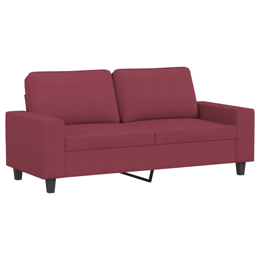 2 pcs sofa set red-indigo fabric