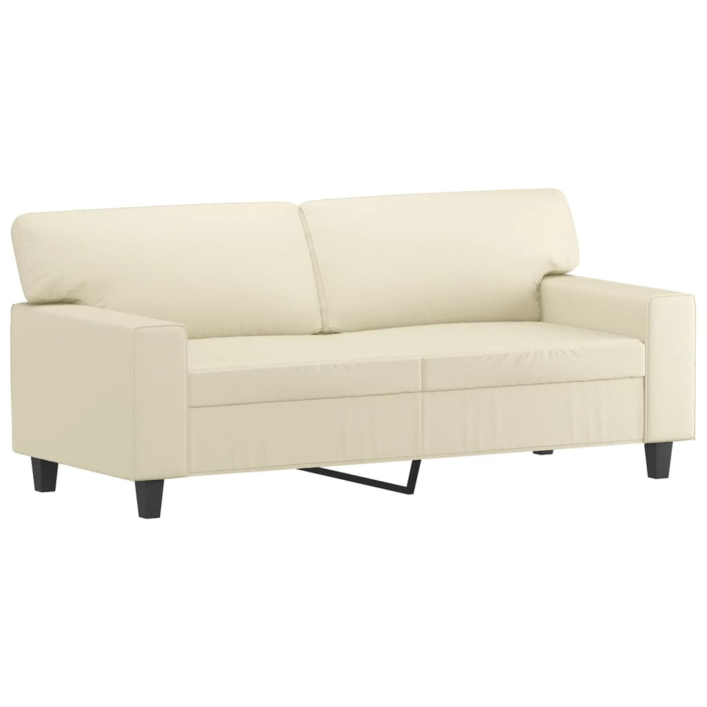 2 pcs sofa set artificial leather cream color