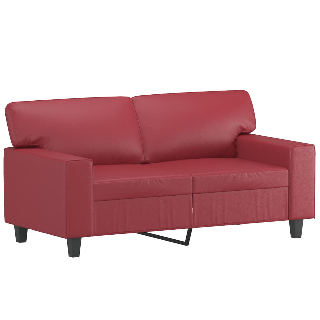 3 pcs sofa set faux leather red dye