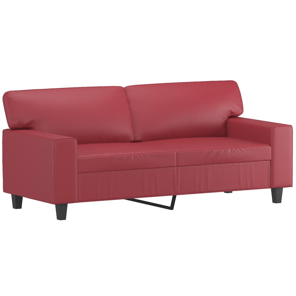 3 pcs sofa set faux leather red dye
