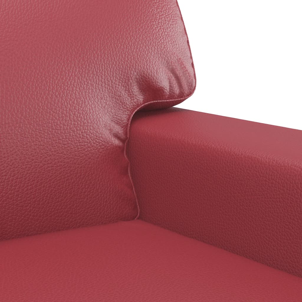 3 pcs sofa set faux leather red dye