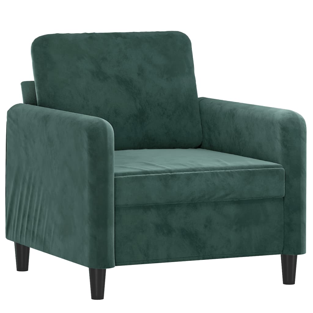 3 pcs dark green velvet sofa set