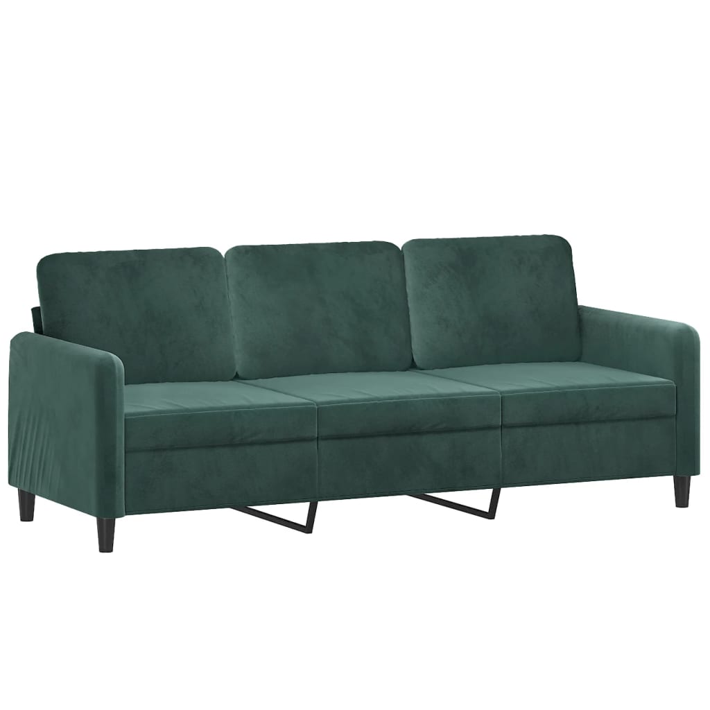 3 pcs dark green velvet sofa set