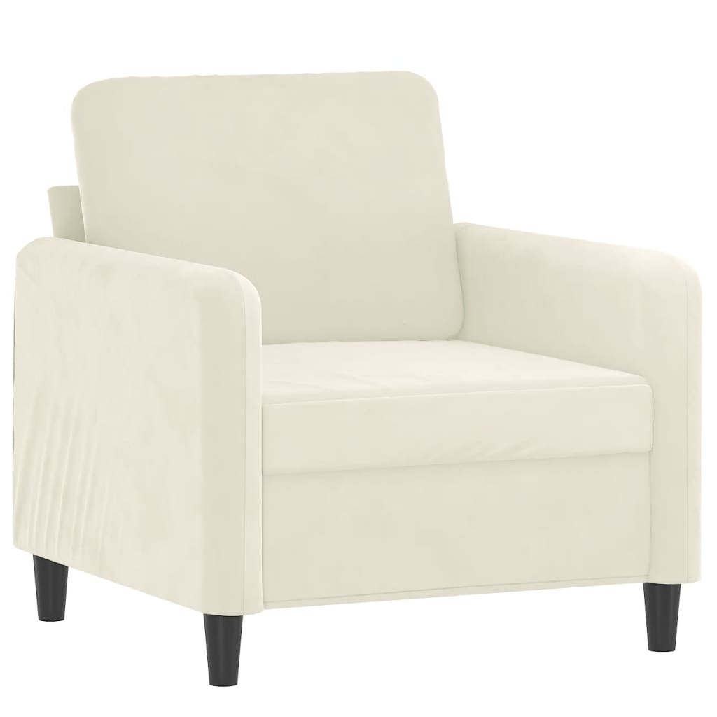 3 pcs conjunto de sofás veludo cor creme