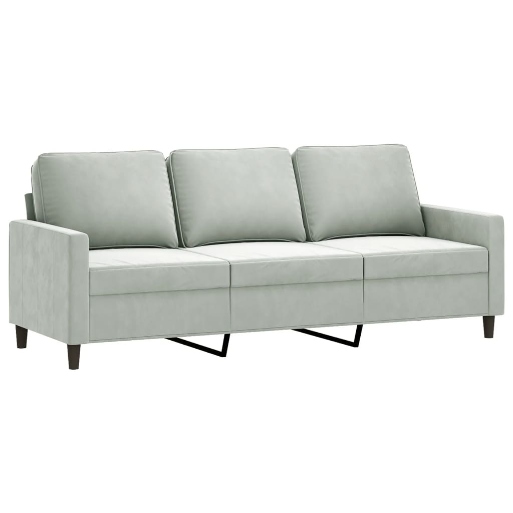 4 pcs conjunto de sofás veludo cinzento-claro
