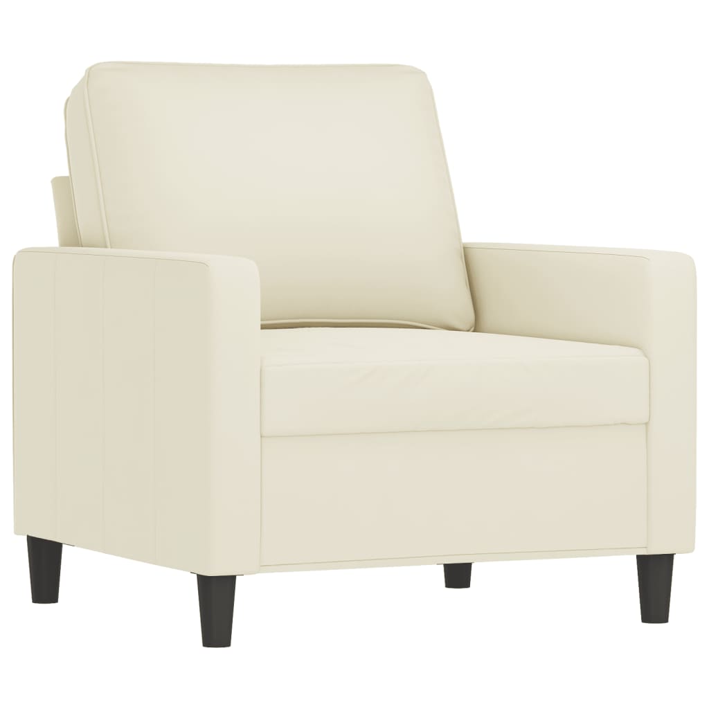 3 pcs sofa set with cushions velvet cream color