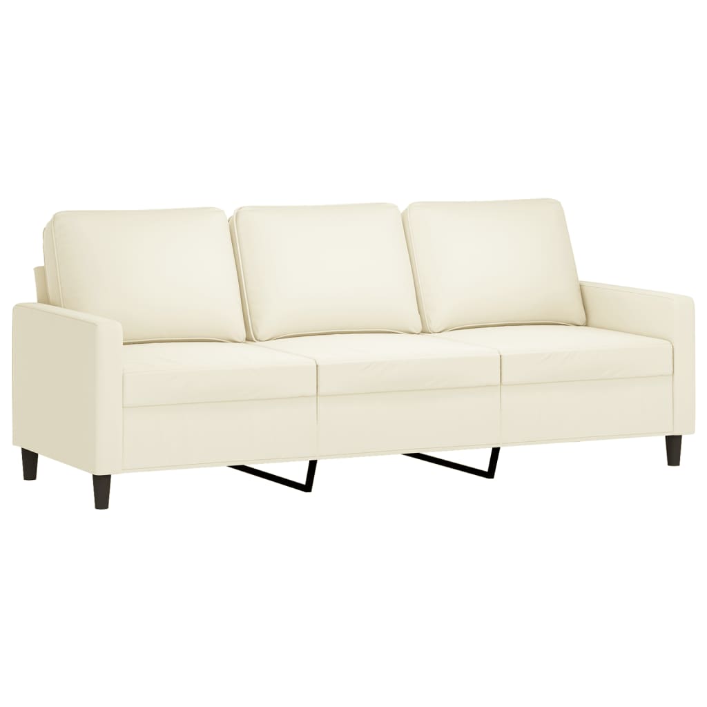 3 pcs sofa set with cushions velvet cream color