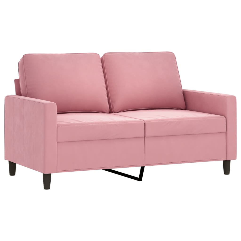 4 pcs conjunto de sofás com almofadas veludo rosa