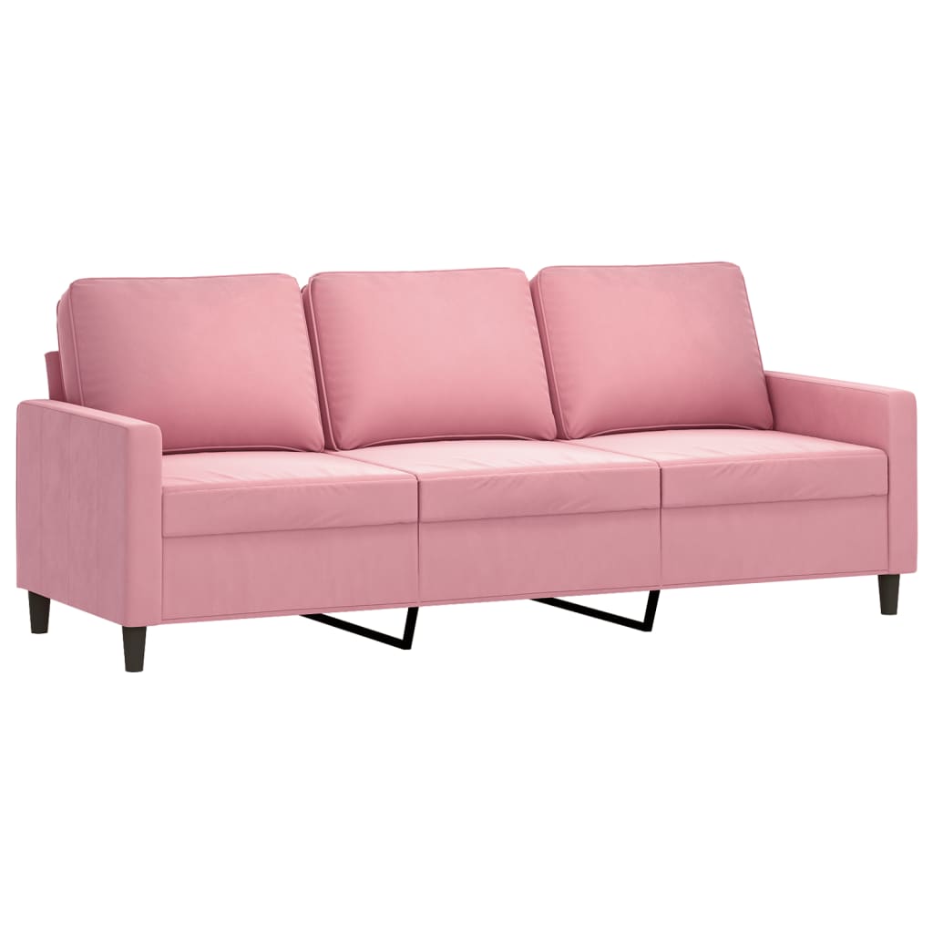 4 pcs conjunto de sofás com almofadas veludo rosa