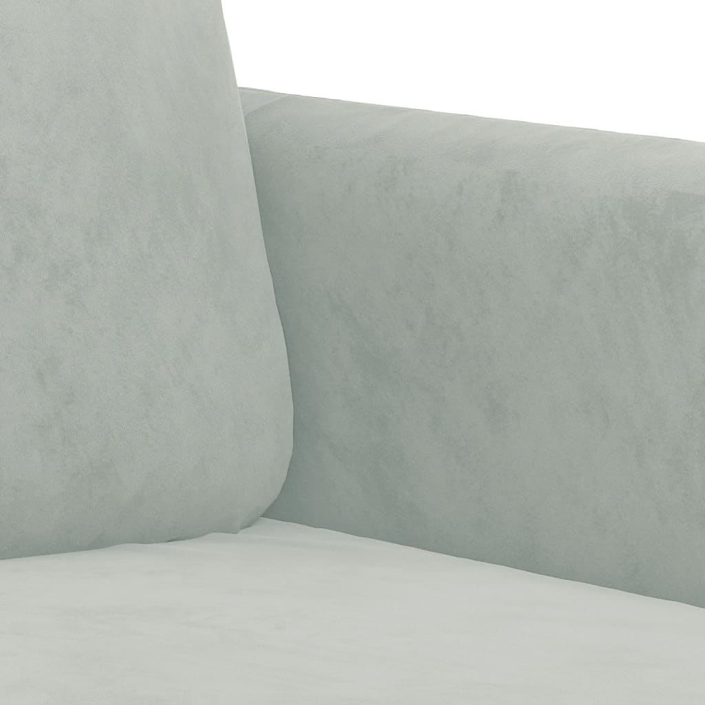 2 pcs light grey velvet sofa set