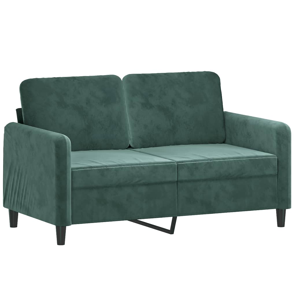 2 pcs dark green velvet sofa set