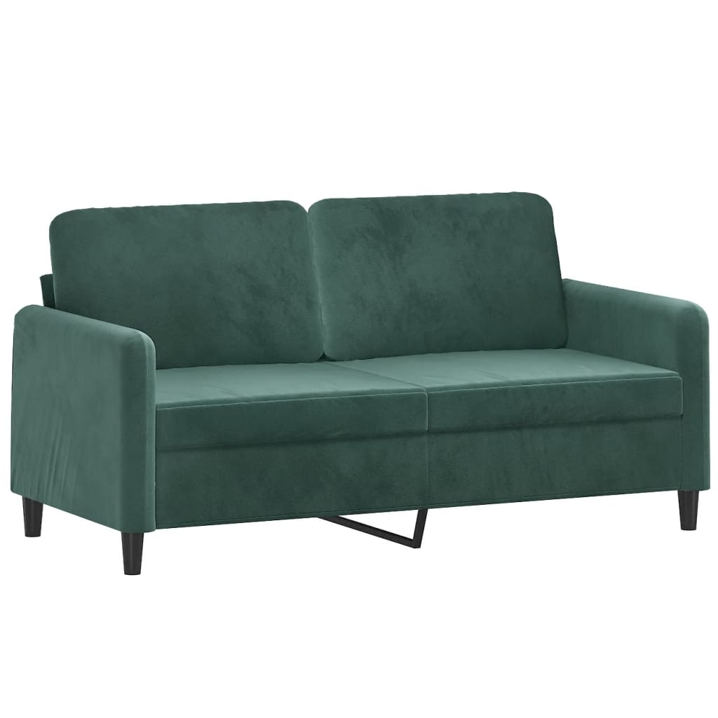 2 pcs dark green velvet sofa set