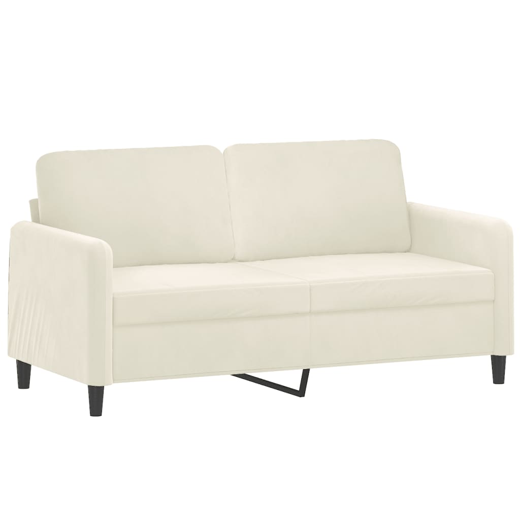 2 pcs cream color velvet sofa set