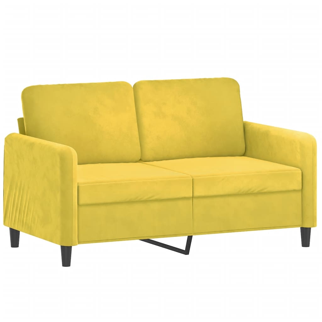 3 pcs conjunto de sofás veludo amarelo