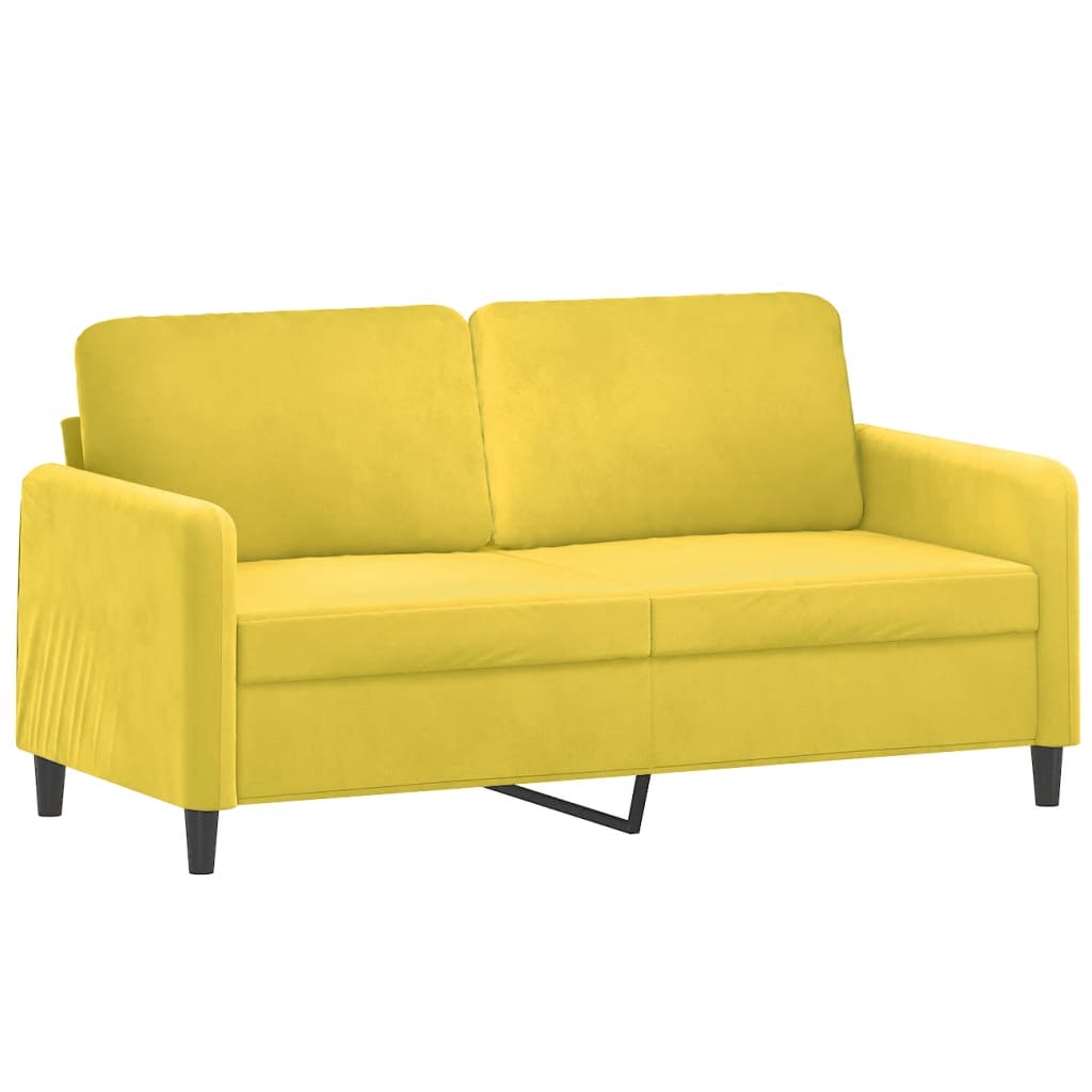 3 pcs conjunto de sofás veludo amarelo