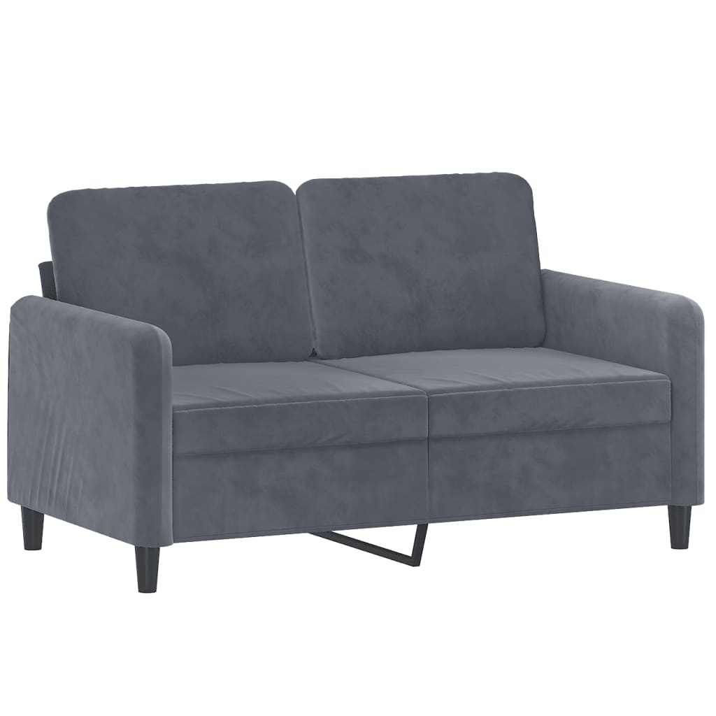 2 pcs dark grey velvet sofa set