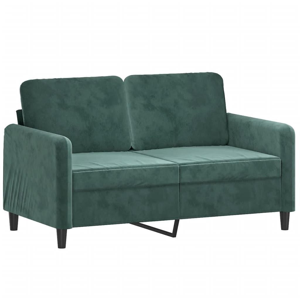 2 pcs conjunto de sofás veludo verde-escuro