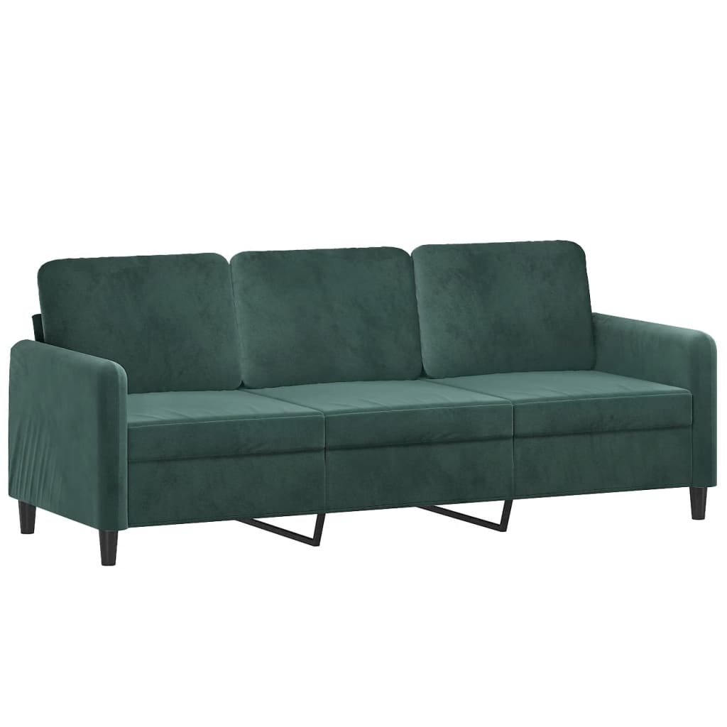 2 pcs conjunto de sofás veludo verde-escuro
