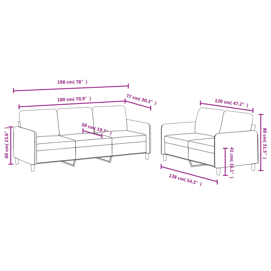 2 pcs conjunto de sofás veludo rosa