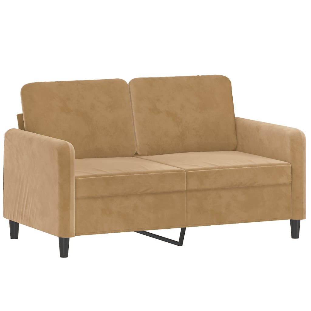 2 pcs brown velvet sofa set
