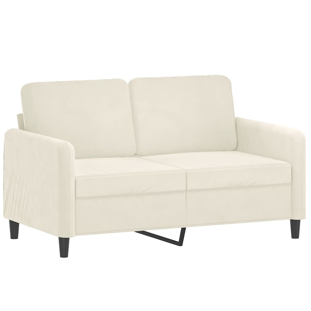 2 pcs conjunto de sofás veludo cor creme