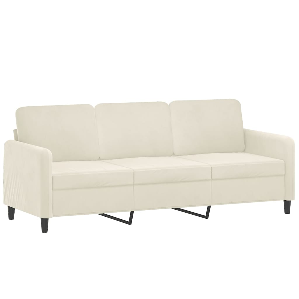 2 pcs conjunto de sofás veludo cor creme