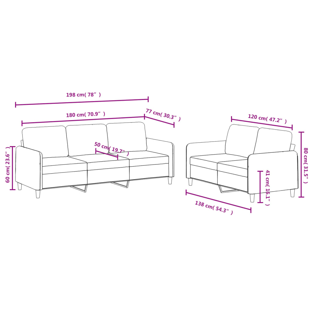 2 pcs conjunto de sofás veludo cor creme