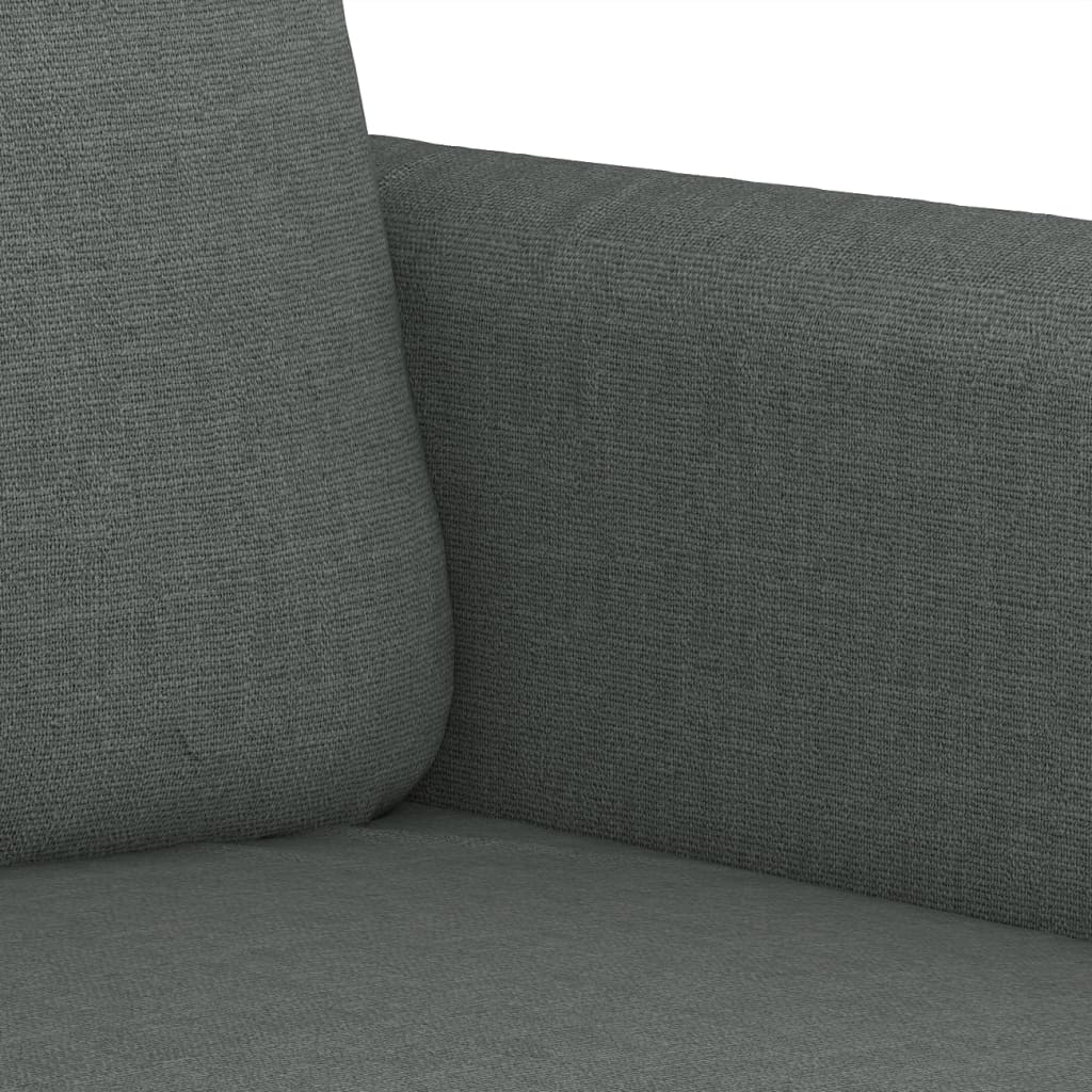 3 pcs sofa set with cushions dark grey fabric