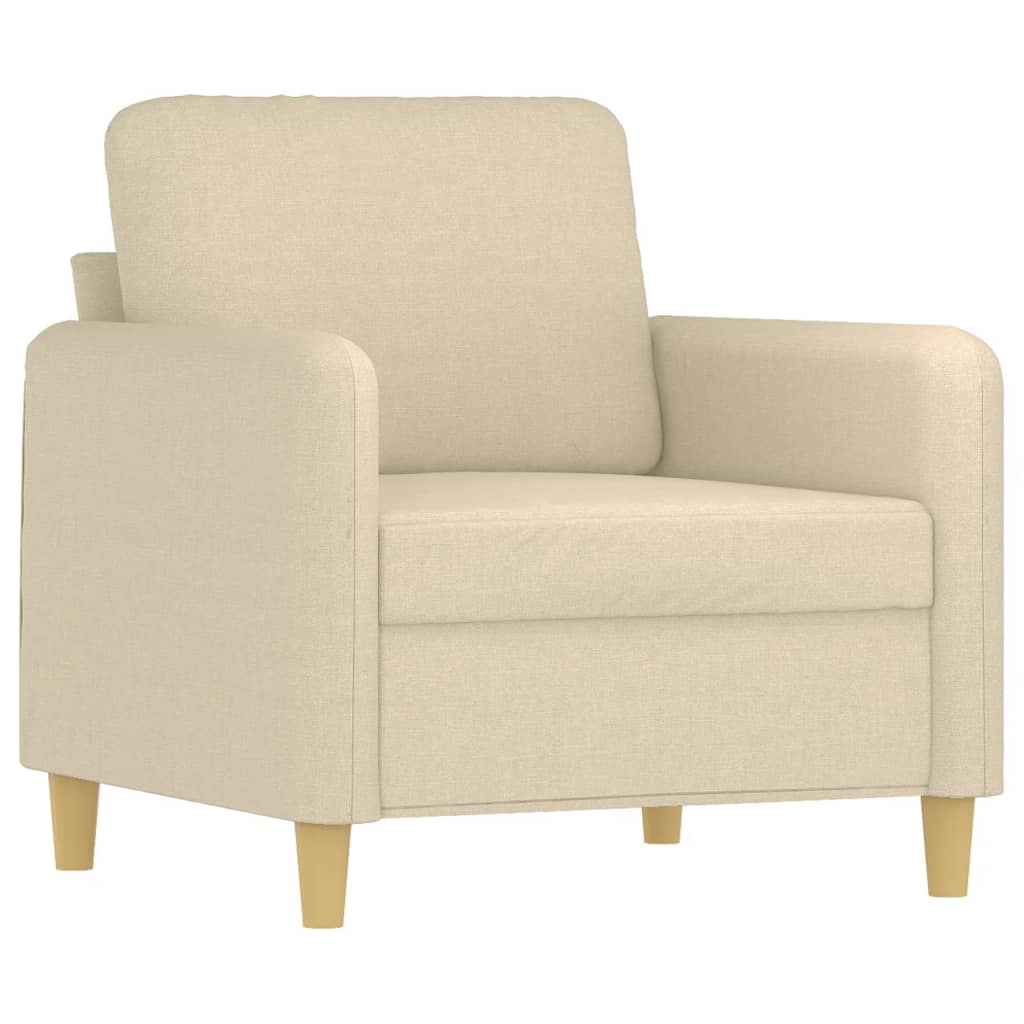 3 pcs sofa set with cushions cream color fabric