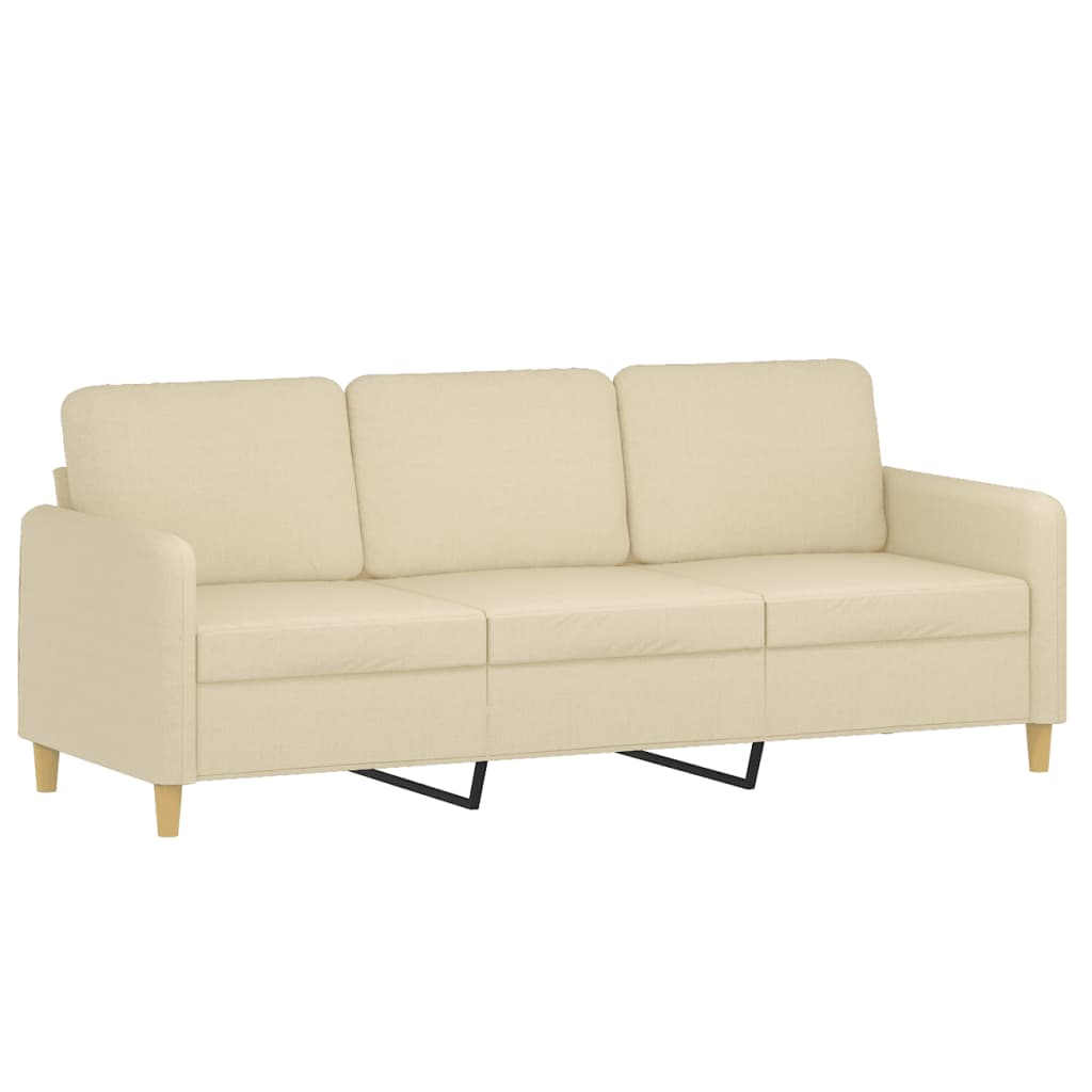 3 pcs sofa set with cushions cream color fabric