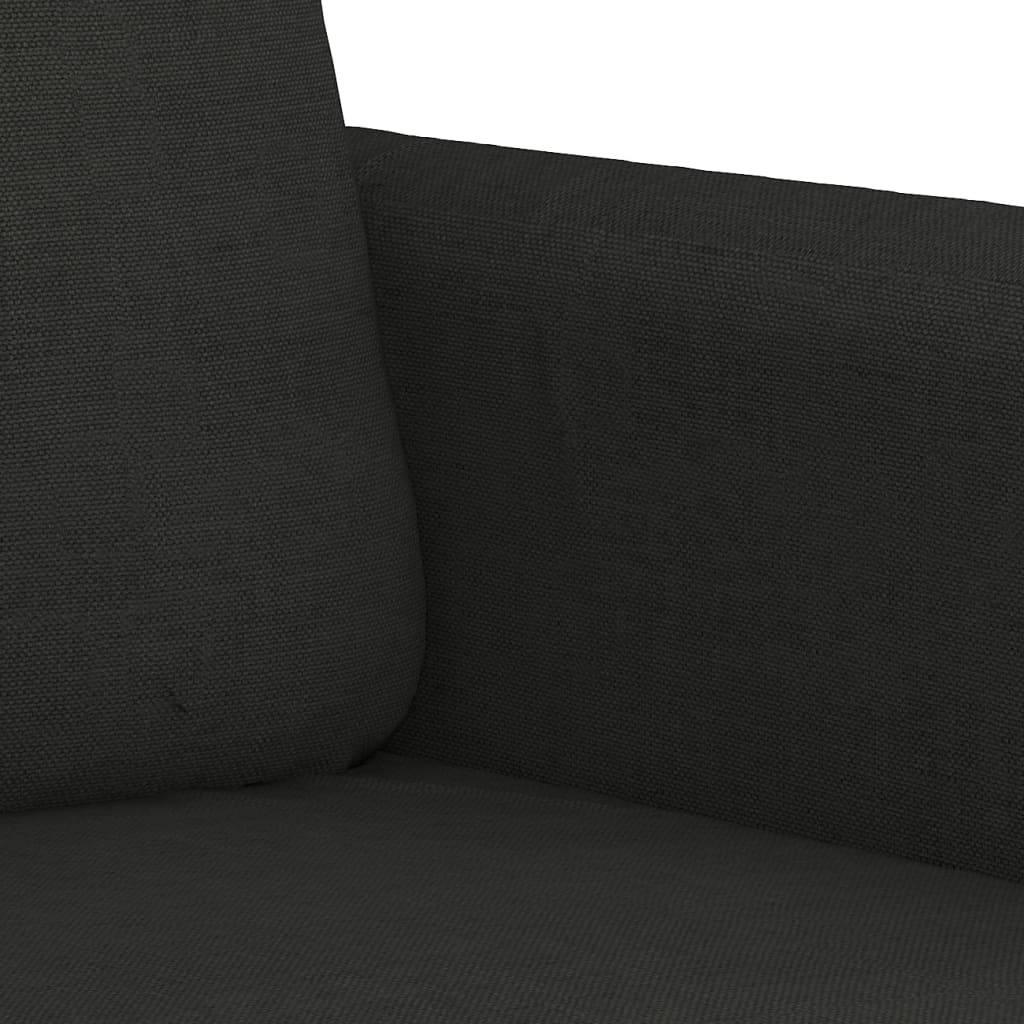 3 pcs sofa set with cushions black fabric