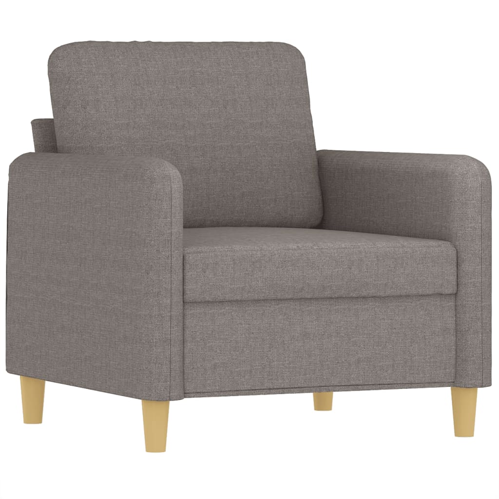 3 pcs sofa set with cushions grey-brown fabric