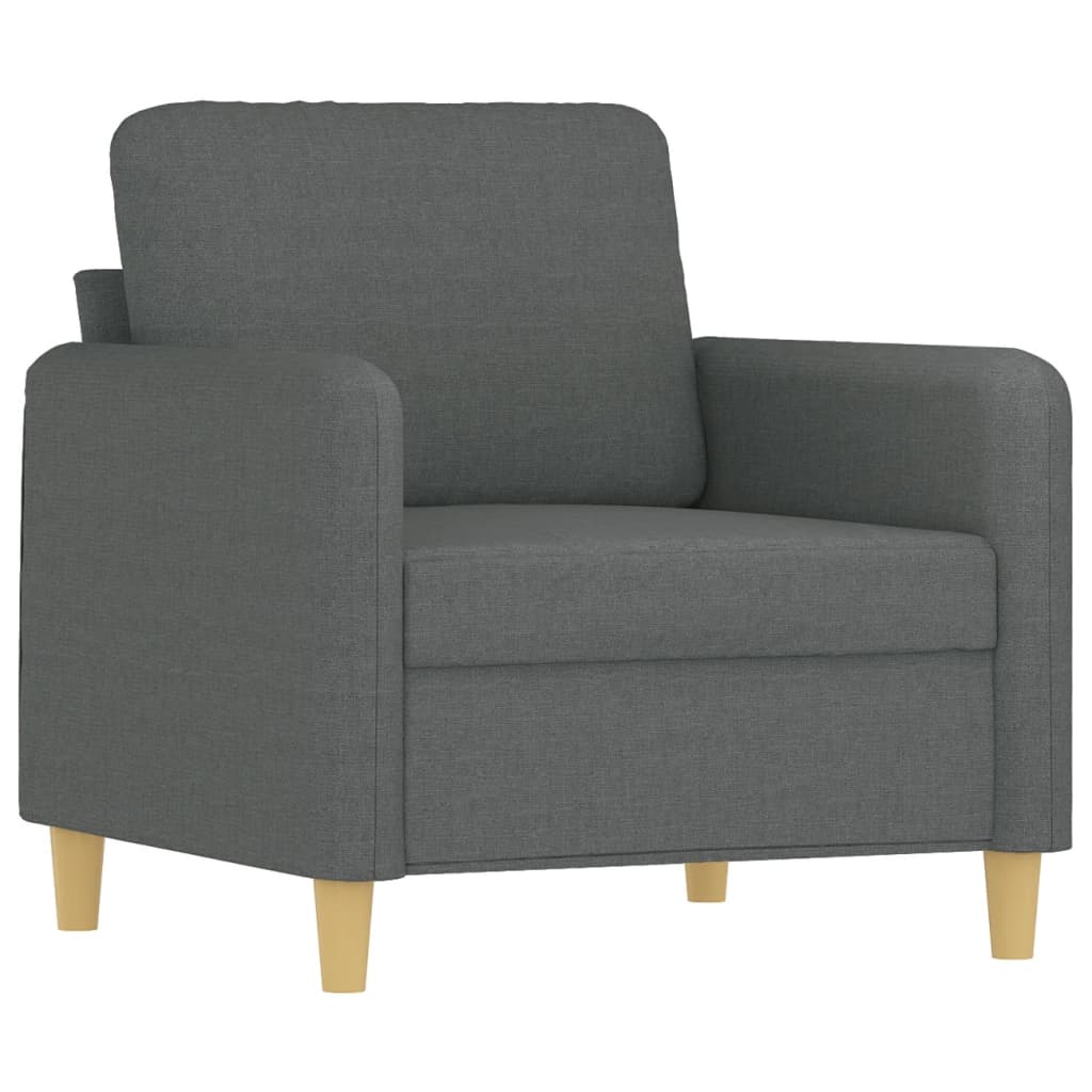 4 pcs conjunto de sofás com almofadões tecido cinzento-escuro