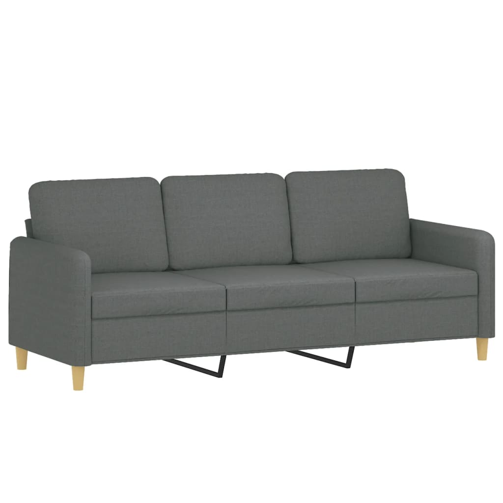 4 pcs conjunto de sofás com almofadões tecido cinzento-escuro