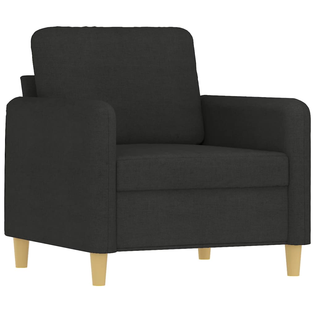 4 pcs conjunto de sofás com almofadões tecido preto