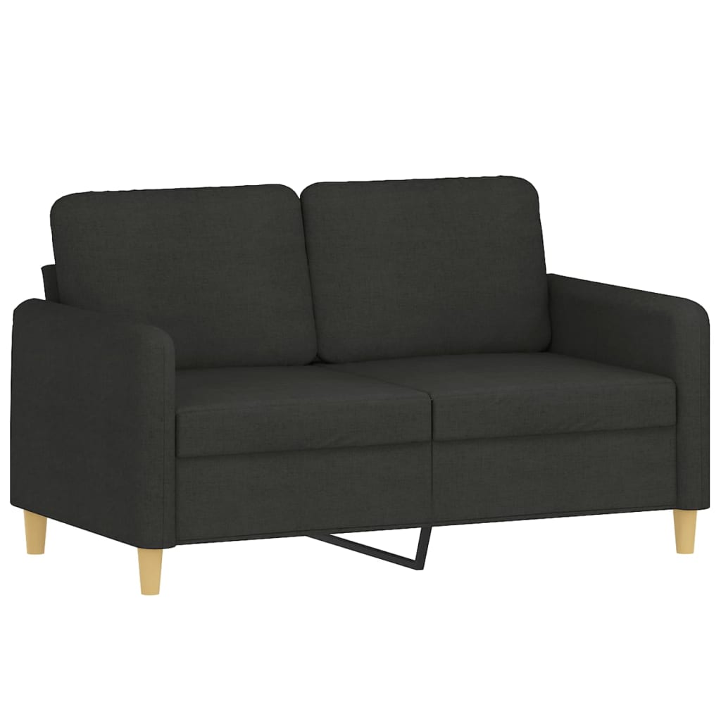 4 pcs conjunto de sofás com almofadões tecido preto
