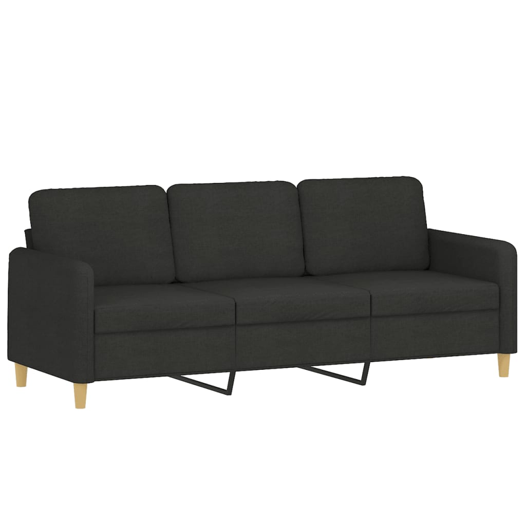 4 pcs conjunto de sofás com almofadões tecido preto