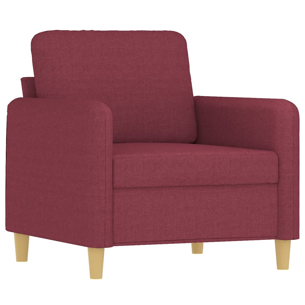 4 pcs conjunto de sofás com almofadões tecido vermelho tinto
