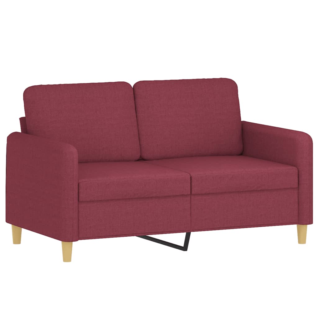 4 pcs conjunto de sofás com almofadões tecido vermelho tinto