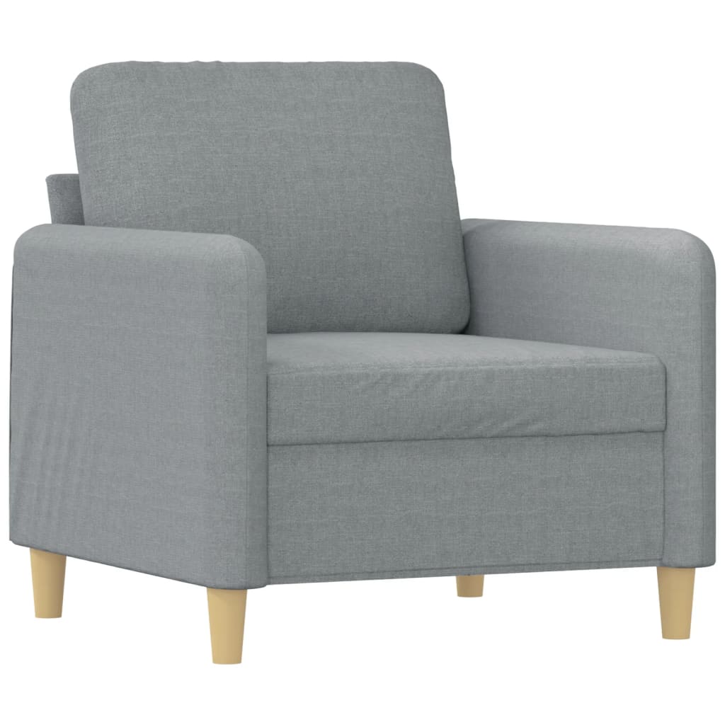 4 pcs conjunto de sofás com almofadas tecido cinzento-claro