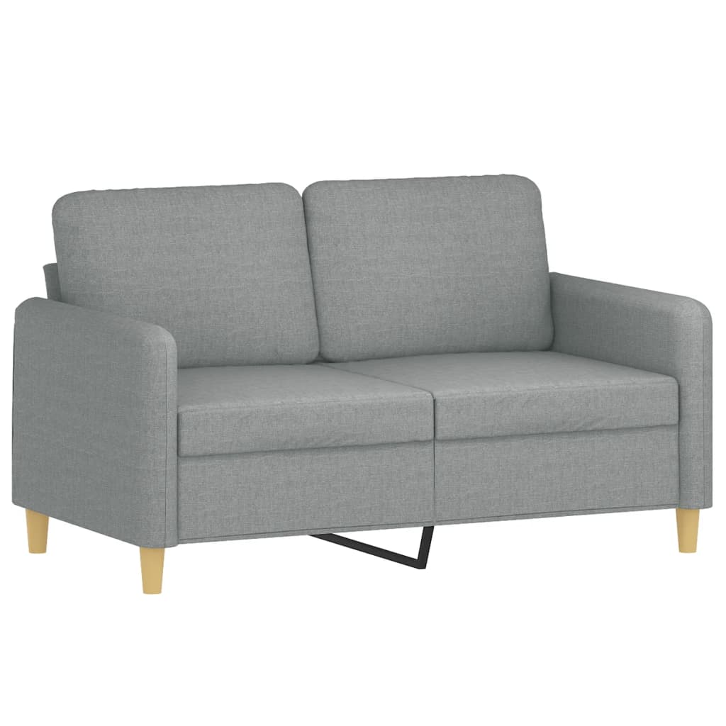 4 pcs conjunto de sofás com almofadas tecido cinzento-claro