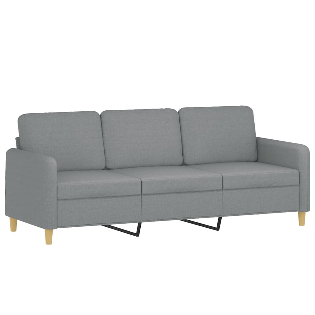 4 pcs conjunto de sofás com almofadas tecido cinzento-claro