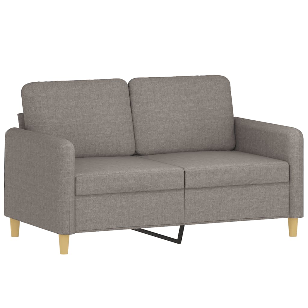 2 pcs sofa set with cushions grey-brown fabric
