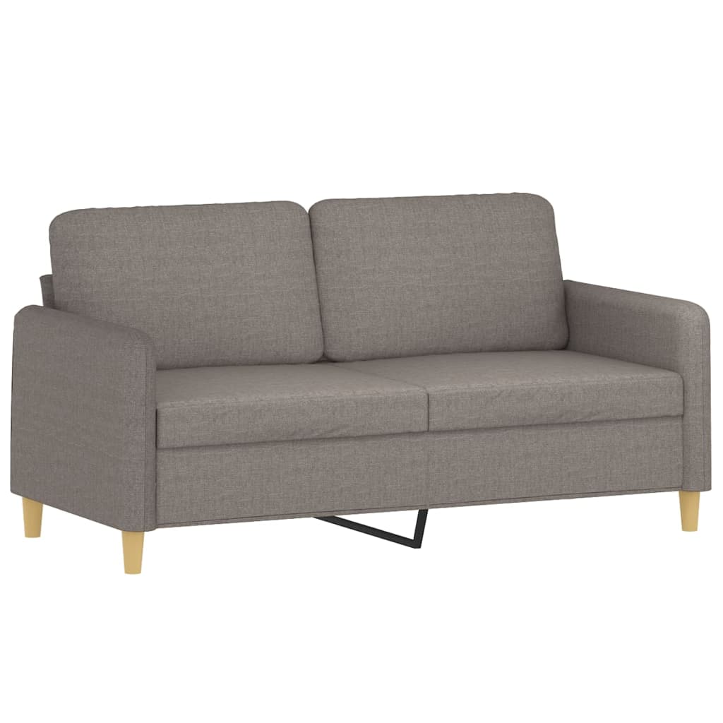 2 pcs sofa set with cushions grey-brown fabric